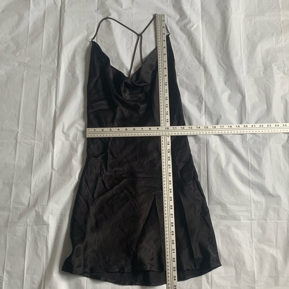 NWT forever 21 satin style sexy mini black dress, backless woman’s  size XS - Picture 6 of 11